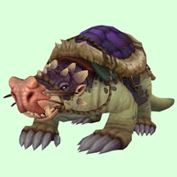 Green Mole w/ Purple Saddle, Large Nose, Tusks