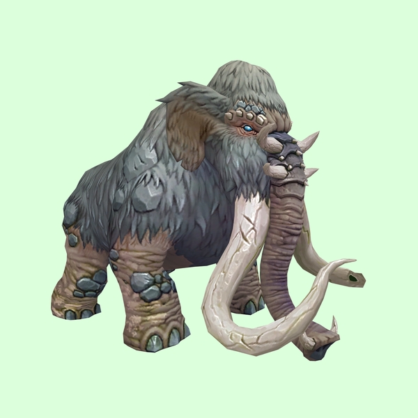 Grey Mammoth w/ Medium Broken Tusks