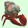 Red Hermit Crab w/ Pale Orange & Blue Shell