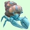 Light Blue Hermit Crab w/ Pale Orange & Blue Shell