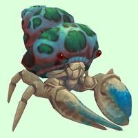 Blue & White Hermit Crab w/ Green-Spotted Teal Shell