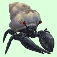 Onyx & Ruby Hermit Crab w/ Barnacled Shell