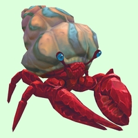 Ruby & Sapphire Hermit Crab w/ Pale Orange & Blue Shell