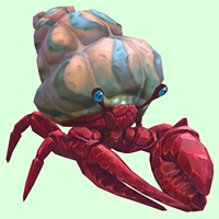 Ruby & Sapphire Hermit Crab w/ Pale Orange & Blue Shell