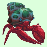 Ruby & Sapphire Hermit Crab w/ Green-Spotted Teal Shell