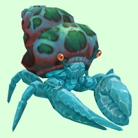 Diamond Hermit Crab w/ Green-Spotted Teal Shell