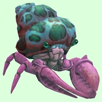 Pink Hermit Crab w/ Green-Spotted Teal Shell