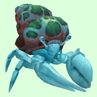 Light Blue Hermit Crab w/ Green-Spotted Teal Shell