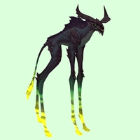 Black Deepstrider w/ Green Glow, Large Horns & Maned Back