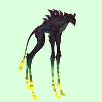 Black Deepstrider w/ Green Glow, Short Horns & Spiny Back