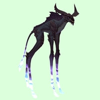 Black Deepstrider w/ Purple Glow, Large Horns & Maned Back