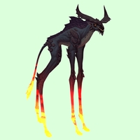 Black Deepstrider w/ Red Glow, Large Horns & Maned Back