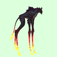 Black Deepstrider w/ Red Glow, Short Horns & Maned Back