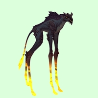 Black Deepstrider w/ Yellow Glow, Short Horns & Maned Back