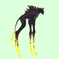 Black Deepstrider w/ Yellow Glow, Short Horns & Spiny Back