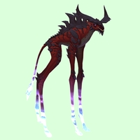 Red Deepstrider w/ Purple Glow, Large Horns & Spiny Back