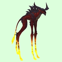 Red Deepstrider w/ Yellow Glow, Large Horns & Spiny Back