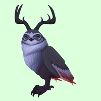 Black Somnowl w/ Pronged Antlers, No Ears, No Brows, Stub-Tail