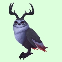 Black Somnowl w/ Pronged Antlers, No Ears, No Brows, Short Tail