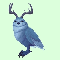 Blue Somnowl w/ Pronged Antlers, No Ears, No Brows, Stub-Tail