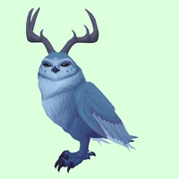 Blue Somnowl w/ Pronged Antlers, No Ears, No Brows, Short Tail