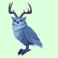 Blue Somnowl w/ Pronged Antlers, Small Ears, No Brows, Stub-Tail