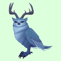 Blue Somnowl w/ Pronged Antlers, Small Ears, No Brows, Medium Tail