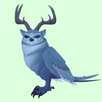 Blue Somnowl w/ Pronged Antlers, Small Ears, No Brows, Long Tail