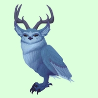 Blue Somnowl w/ Pronged Antlers, Large Ears, No Brows, Stub-Tail