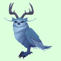 Blue Somnowl w/ Pronged Antlers, Small Ears, Wide Brows, Medium Tail