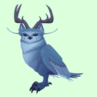 Blue Somnowl w/ Pronged Antlers, Medium Ears, Wide Brows, Medium Tail