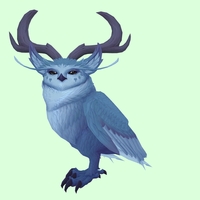 Blue Somnowl w/ Crescent Antlers, Large Ears, Wide Brows, Stub-Tail
