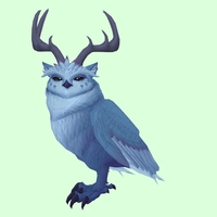 Blue Somnowl w/ Pronged Antlers, Small Ears, Crested Brow, Stub-Tail