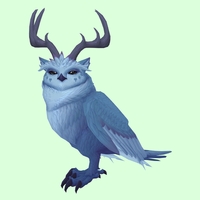 Blue Somnowl w/ Pronged Antlers, Small Ears, Crested Brow, Medium Tail