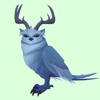Blue Somnowl w/ Pronged Antlers, Small Ears, Crested Brow, Long Tail