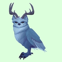 Blue Somnowl w/ Pronged Antlers, Medium Ears, Crested Brow, Stub-Tail