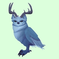 Blue Somnowl w/ Pronged Antlers, Medium Ears, Crested Brow, Short Tail