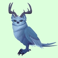 Blue Somnowl w/ Pronged Antlers, Medium Ears, Crested Brow, Long Tail