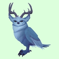 Blue Somnowl w/ Pronged Antlers, Large Ears, Crested Brow, Medium Tail