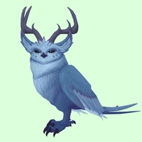 Blue Somnowl w/ Pronged Antlers, Large Ears, Crested Brow, Long Tail