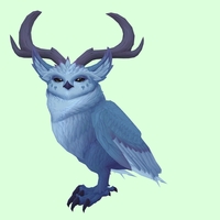 Blue Somnowl w/ Crescent Antlers, Large Ears, Crested Brow, Stub-Tail
