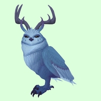 Blue Somnowl w/ Pronged Antlers, No Ears, Horned Brows, Stub-Tail