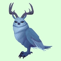 Blue Somnowl w/ Pronged Antlers, No Ears, Horned Brows, Medium Tail