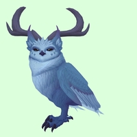 Blue Somnowl w/ Crescent Antlers, Medium Ears, Horned Brows, Stub-Tail