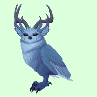 Blue Somnowl w/ Pronged Antlers, Large Ears, Horned Brows, Stub-Tail