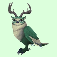 Green Somnowl w/ Pronged Antlers, Small Ears, No Brows, Medium Tail
