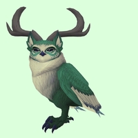 Green Somnowl w/ Crescent Antlers, Medium Ears, No Brows, Stub-Tail