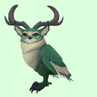 Green Somnowl w/ Crescent Antlers, Large Ears, No Brows, Stub-Tail