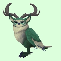 Green Somnowl w/ Crescent Antlers, Large Ears, No Brows, Medium Tail