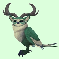Green Somnowl w/ Crescent Antlers, Large Ears, No Brows, Long Tail